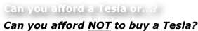 Can you afford a Tesla or...?
 Can you afford NOT to buy a Tesla?